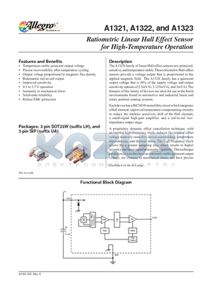 A1321LUA-T datasheet - Ratiometric Linear Hall Effect Sensor for High-Temperature Operation