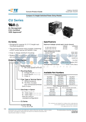 10CUFS1 datasheet - Compact 1U Height Switched Power Entry Module