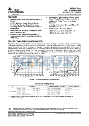 74AVC16244DGVRE4 datasheet - 16-BIT BUFFER/DRIVER WITH 3-STATE OUTPUTS