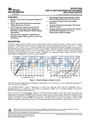 74AVC16269DGGRG4 datasheet - 12-BIT TO 24-BIT REGISTERED BUS EXCHANGER WITH 3-STATE OUTPUTS