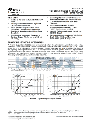 74AVC16374DGGRE4 datasheet - 16-BIT EDGE-TRIGGERED D-TYPE FLIP-FLOP WITH 3-STATE OUTPUTS
