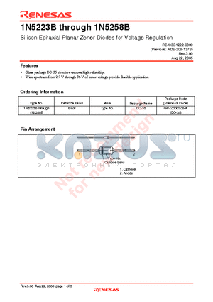 1N5236B datasheet - Silicon Epitaxial Planar Zener Diodes for Voltage Regulation