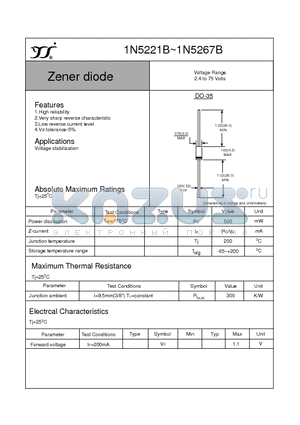 1N5238B datasheet - Zener diode