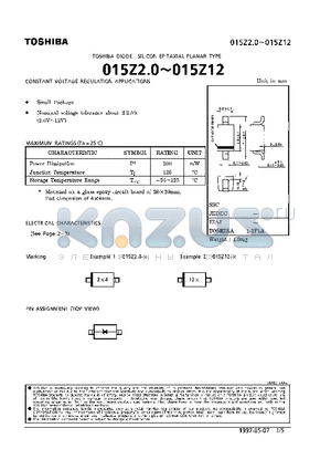 015Z5.1 datasheet - DIODE (CONSTANT VOLTAGE REGULATION APPLICATIONS)