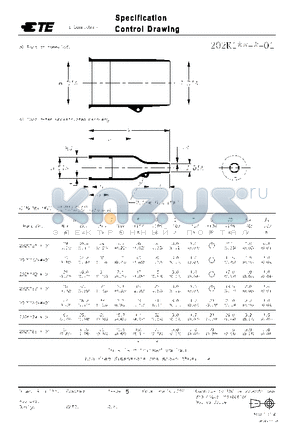 016211-000 datasheet - SPECIFICATION CONTROL DRAWING
