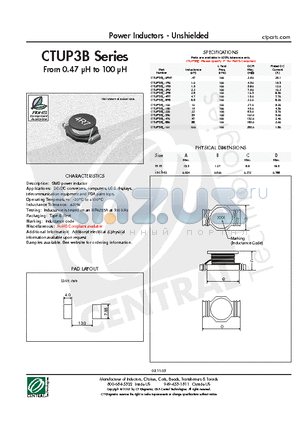 CTUP3B-1R5 datasheet - Power Inductors - Unshielded