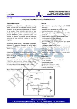 ASM8P1843F-08-MX datasheet - Voltage Mode PWM Controller with EMI Reduction