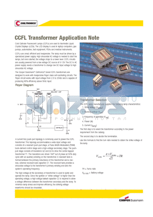 CTX110611-R datasheet - CCFL Transformer Application Note