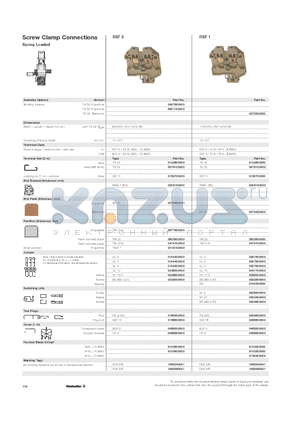 0168600000 datasheet - Screw Clamp Connections Spring Loaded