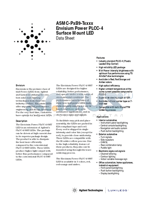 ASMC-PAB9-TV0E5 datasheet - Envisium Power PLCC-4 Surface Mount LED