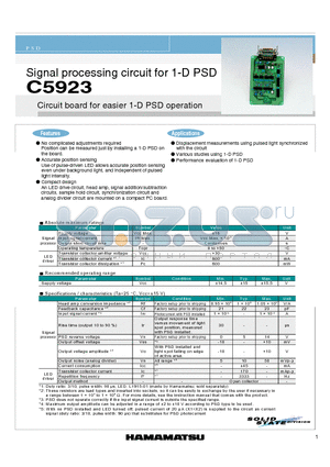 C5923 datasheet - Signal processing circuit for 1-D PSD