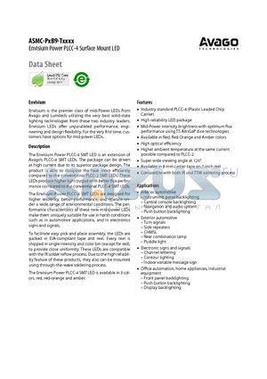 ASMC-PAB9-TV005 datasheet - Envisium Power PLCC-4 Surface Mount LED