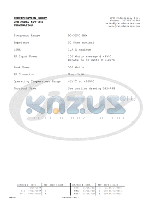 50T-243 datasheet - TERMINATION