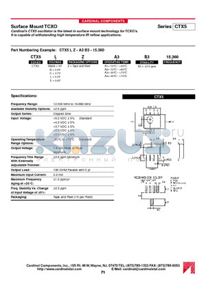 CTX5EZA1B3 datasheet - Surface Mount TCXO