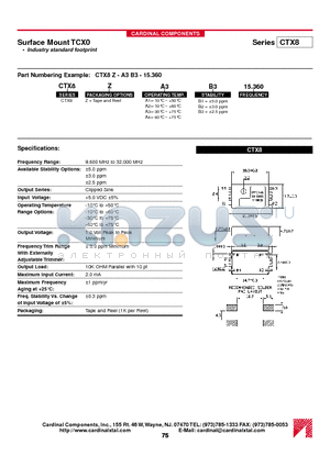 CTX8ZA3B1 datasheet - Surface Mount TCX0