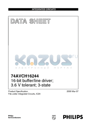 74AVCH16244 datasheet - 16-bit buffer/line driver; 3.6 V tolerant; 3-state