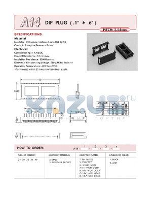 A1424AS1 datasheet - DIP PLUG PITCH:2.54mm