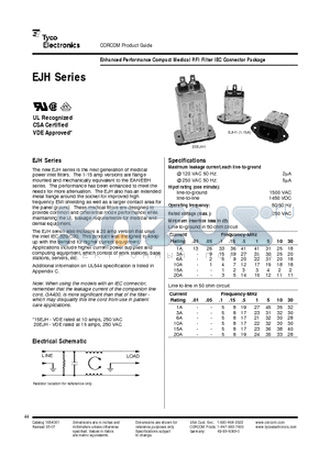 10EJHS8 datasheet - Enhanced Performance Compact Medical RFI Filter IEC Connector Package