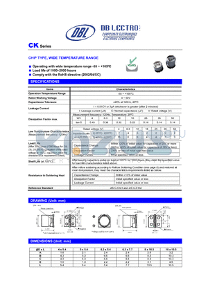 CK1A100LR datasheet - CHIP TYPE, WIDE TEMPERATURE RANGE