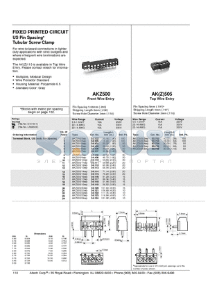 AK505/6WP datasheet - FIXED PRINTED CIRCUIT