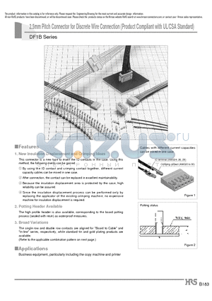 DF1B-16DP2.5RC datasheet - 2.5mm Pitch Connector for Discrete Wire Connection (Product Compliant with UL/CSA Standard)