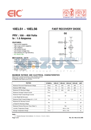 10ELS4 datasheet - FAST RECOVERY DIODE