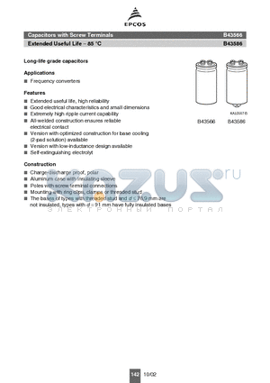 B43586A0108Q000 datasheet - Long-life grade capacitors