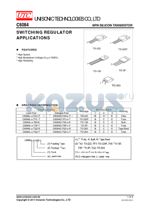 C6084 datasheet - SWITCHING REGULATOR APPLICATIONS