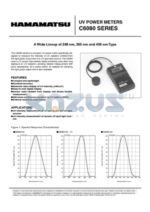 C6080-02 datasheet - UV Power METERS