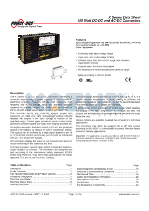 CK2540-9ERD3TB1 datasheet - 150 Watt DC-DC and AC-DC Converters