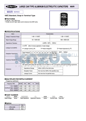 385MXR470M35X45 datasheet - LARGE CAN TYPE ALUMINUM ELECTROLYTIC CAPACITORS