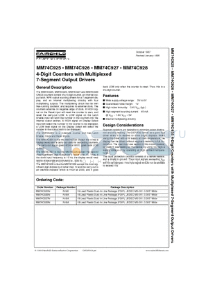 74C926 datasheet - 4-Digit Counters with Multiplexed