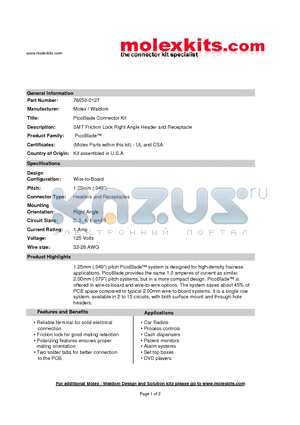 51021-0800 datasheet - SMT Friction Lock Right Angle Header and Receptacle