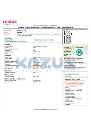 0190710149 datasheet - InsulKrimp Ring Tongue Terminal for 8 AWG Wire