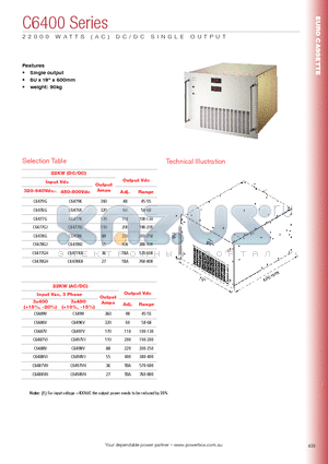 C6499 datasheet - 22000 WATTS (AC) DC/D CSINGLE OUTPUT