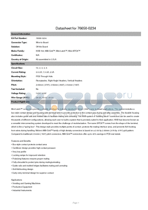 51110-0460 datasheet - PCB Through Hole