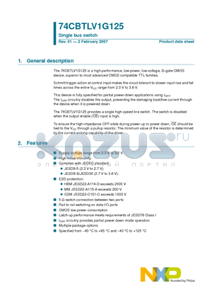 74CBTLV1G125GM datasheet - Single bus switch