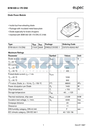 C67070-A2902-A67 datasheet - Diode Power Module