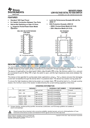 74CBTLV3245ADGVRE4 datasheet - LOW-VOLTAGE OCTAL FET BUS SWITCH