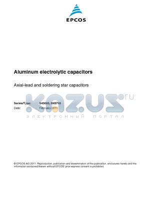 B43793A2137Q000 datasheet - Aluminum electrolytic capacitors