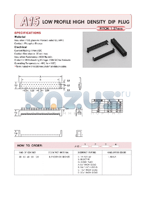 A15100BG1 datasheet - LOW PROFILE HIGH DENSITY DIP PLUG