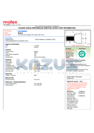 0191600083 datasheet - CLOSED END CONNECTOR TAPED (NC-1610T