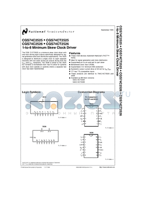 74CT2525 datasheet - 1-to-8 Minimum Skew Clock Driver