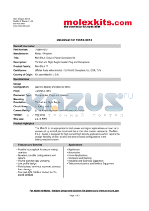 39-29-1048 datasheet - Vertical and Right Angle Header Plug and Receptacle