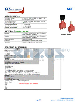 ASP11TEH datasheet - CIT SWITCH