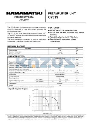 C7319 datasheet - PREAMPLIFIER UNIT