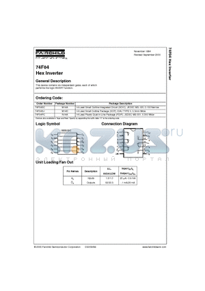 74F04SJ datasheet - Hex Inverter