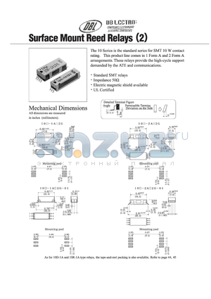 10R-2A12J-01 datasheet - SURFACE MOUNT REED RELAYS