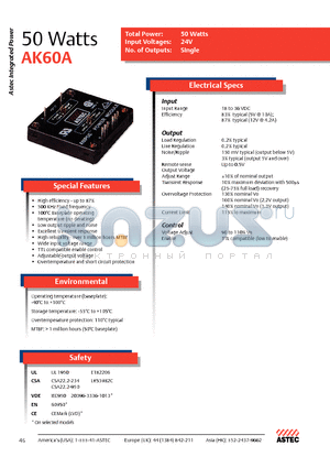 AK60A-024L-150F03G datasheet - 50 Watts