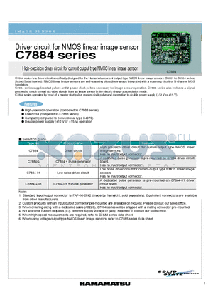C7884-01 datasheet - High-precision driver circuit for current-output type NMOS linear image sensor